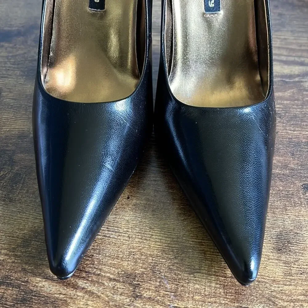 Chinese Laundry Spicy Leather Upper Black Pointed Toe Heels